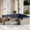 vidaXL 10 Piece Patio Sofa Set with Cushions Gray Poly Rattan