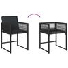 vidaXL Garden Chair Set of 4 Black PE rattan Standard Foldable