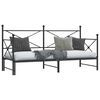 vidaXL Daybed With Trundle Black Steel Queen Expandable