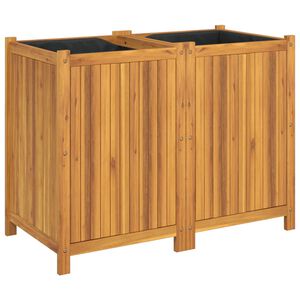 vidaXL Garden Planter Natural Solid Acacia wood Medium Decorative Inlays
