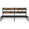 vidaXL Bed Frame Black, Smoked Oak Iron, Engineered Wood Full Bed Frame