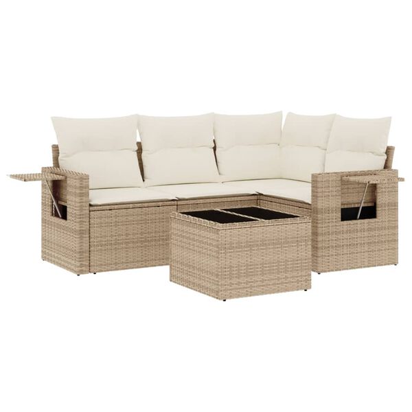 vidaXL Garden Sofa Set Beige