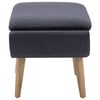 vidaXL Footstool Dark Grey Polyester Fabric Standard Footrest