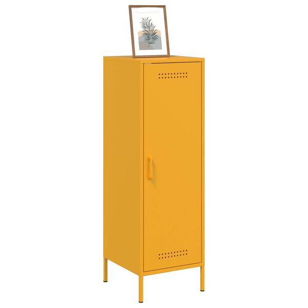 vidaXL Highboard Mustard Yellow Steel Medium Highboard Rectangular