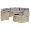 vidaXL Patio Sofa Set Beige for sofa and table, Light grey cushions