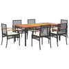 vidaXL Garden Dining Set Black
