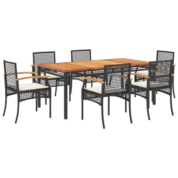 vidaXL Garden Dining Set Black
