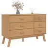 vidaXL Drawer Cabinet Brown Solid pine wood Medium Drawer Cabinet