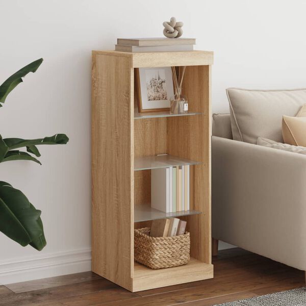vidaXL Sideboard Sonoma oak Engineered wood, glass Medium Sideboard