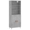 vidaXL Highboard Concrete grey Engineered wood and metal Large Highboard