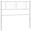 vidaXL Headboard White Powder-coated steel Twin Bed Classic/Traditional