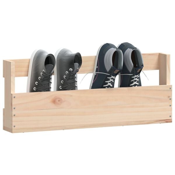 vidaXL Wall-mounted Shoe Rack Set of 2 Natural Pine