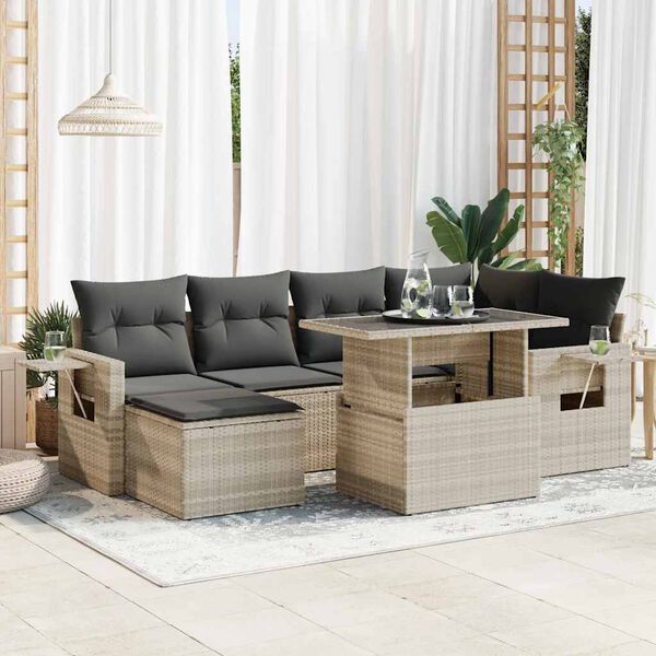 vidaXL Garden Sofa Set Light Grey, Dark Grey