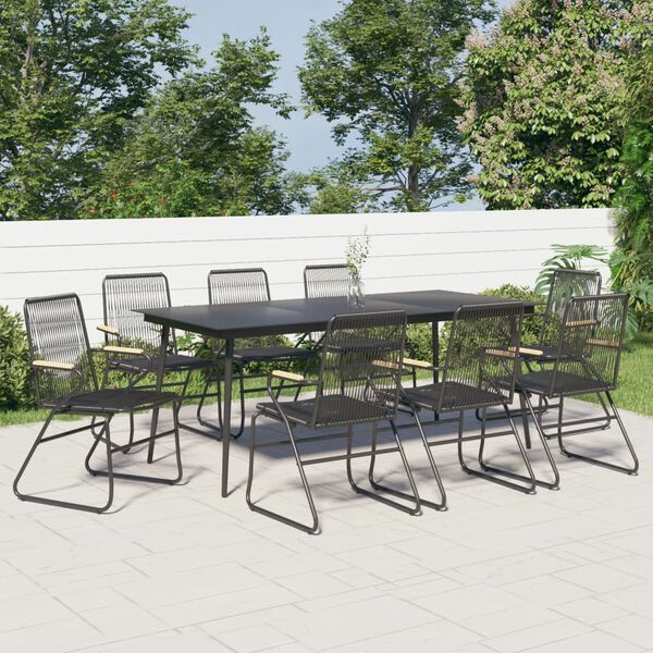 vidaXL Garden Dining Set Black
