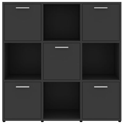 vidaXL Book Cabinet Gray 35.4"x11.8"x35.4" Chipboard