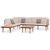 vidaXL 4 Piece Patio Lounge Set with Cushions Solid Wood Acacia