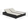 vidaXL Sunlounger Black frame with cream cushions