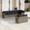 vidaXL 8 Piece Garden Sofa Set with Cushions Grey Poly Rattan