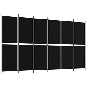 vidaXL 6-Panel Room Divider Black 118.1"x70.9" Fabric