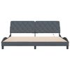 vidaXL Bed Frame with LED without Mattress Dark Gray 76"x79.9" Velvet