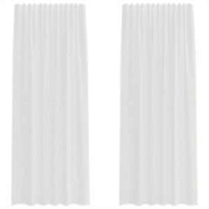 vidaXL Voile Curtains with Rod Pockets 2 pcs White