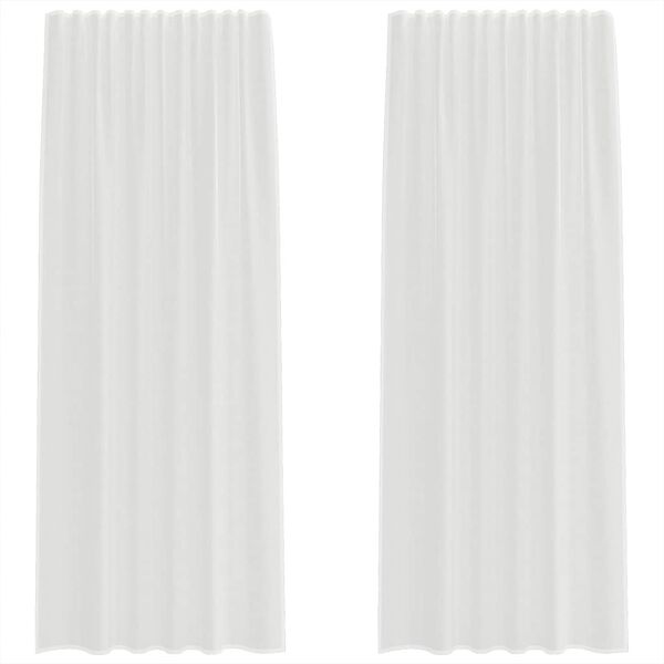 vidaXL Voile Curtains with Rod Pockets 2 pcs White
