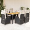 vidaXL Garden Dining Set Black, Cream White