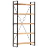 vidaXL Bookcase Natural wood and black Solid Acacia wood and steel