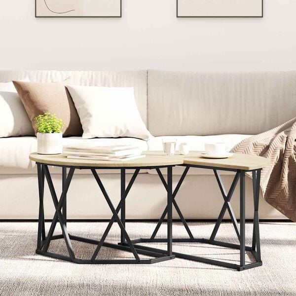 vidaXL Coffee Table Sonoma oak 31.5" x 31.5" x 16.5