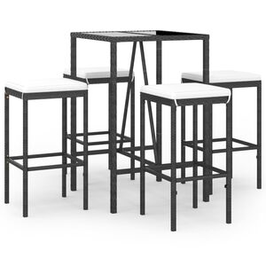 vidaXL Garden Bar Set Black