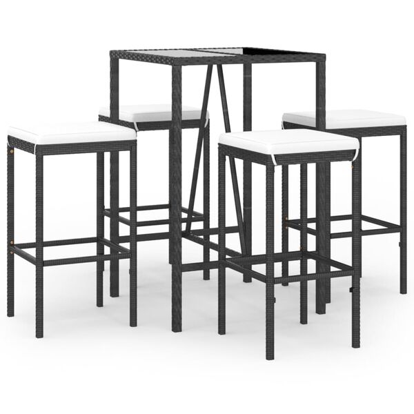 vidaXL Garden Bar Set Black