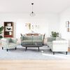 vidaXL Sofa Set Light Grey Velvet (100% polyester), plywood, solid wood