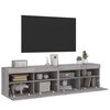 vidaXL TV Wall Stands with LED Lights 2 pcs Gray Sonoma 31.5"x11.8"x15.7"