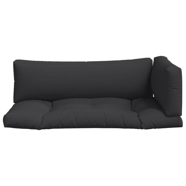 vidaXL Pallet Cushion Set of 3 Black 100% polyester Standard