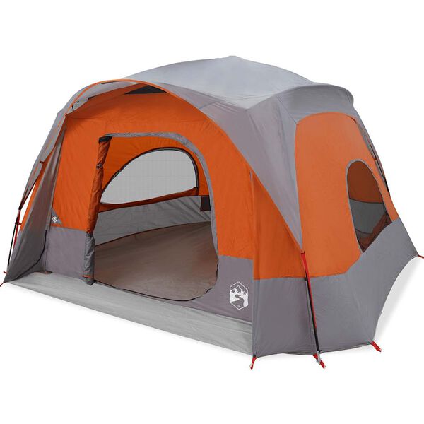 vidaXL Family Tent Cabin 6-Person Grey and Orange Waterproof