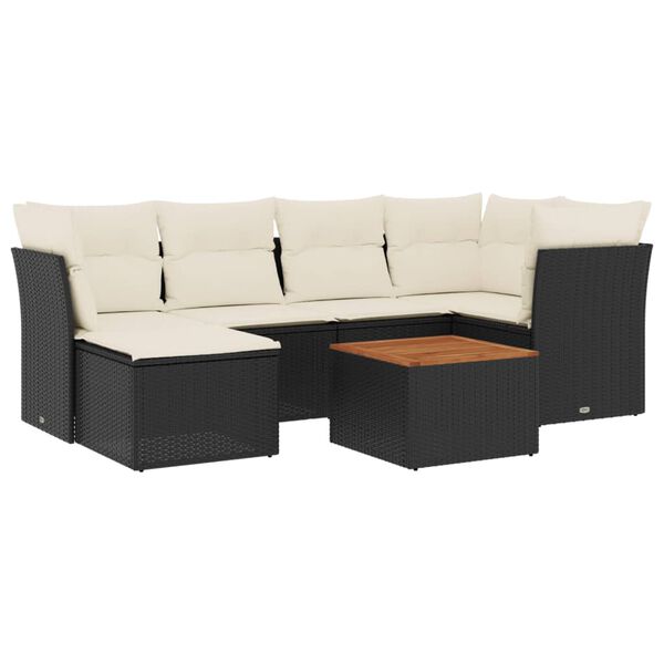 vidaXL Garden Sofa Set Black