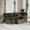vidaXL Garden Sofa Set Grey PE Rattan Large Adjustable Armrests