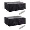 vidaXL Garden Furniture Cover Set of 2 Black Polyethylene