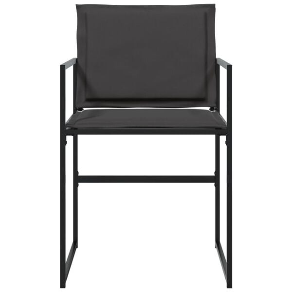 vidaXL Garden Chair Set of 4 Black and Dark Grey