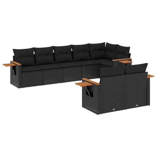 vidaXL Garden Sofa Set Black