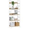 vidaXL Shelf Cabinet Oak and white Engineered wood, steel