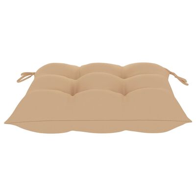 Beige tufted cushion with ties