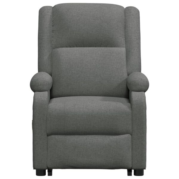 vidaXL Power Lift Recliner Dark Gray Fabric