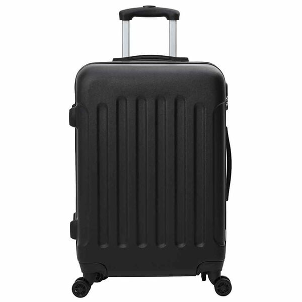 vidaXL Suitcase 3 pcs Black 19.69 x 12.20 x 30.71 in ABS Plastic