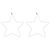 vidaXL Christmas Star Figure Set of 2 Warm White Steel, PVC Medium