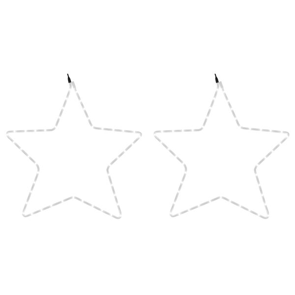 vidaXL Christmas Star Figure Set of 2 Warm White Steel, PVC Medium