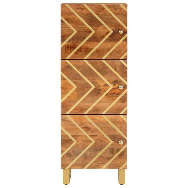 vidaXL Highboard Brown and Black 15.7"x13.2"x43.3" Solid Wood Mango