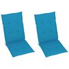 vidaXL Garden Chair Set of 2 Blue Solid Acacia wood, Polyester Standard