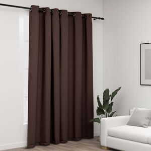vidaXL Linen-Look Blackout Curtain with Grommets Taupe 290x96.5 "