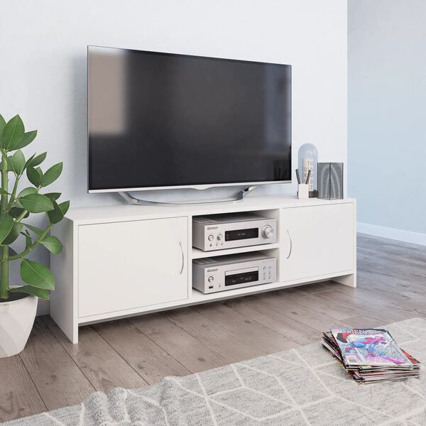 vidaXL TV Stand White 47.2"x11.8"x14.8" Engineered Wood